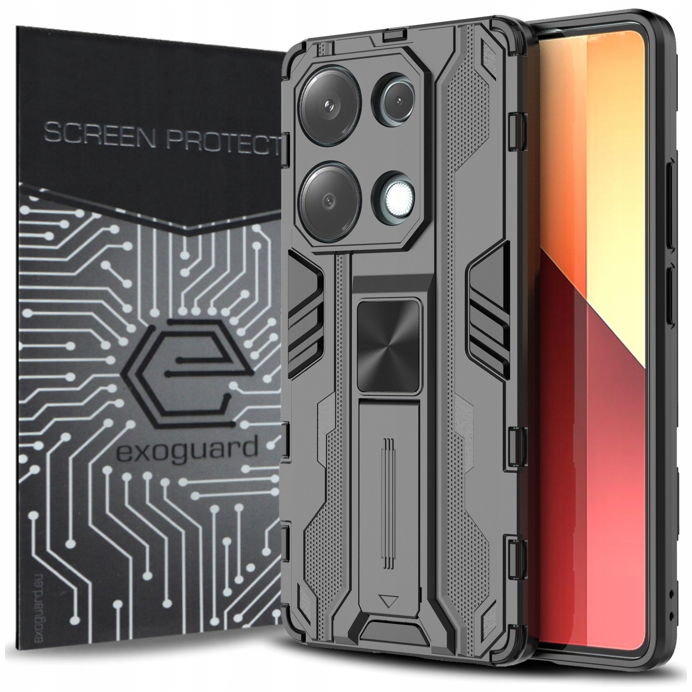 Zadné strany Exoguard pre Xiaomi REDMI NOTE 13 PRO (4G) / POCO M6 PRO (4G) CARDSHIELD čierny